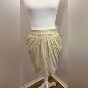 Zara Shimmering Gold Mini Skirt With Pockets, Size Medium